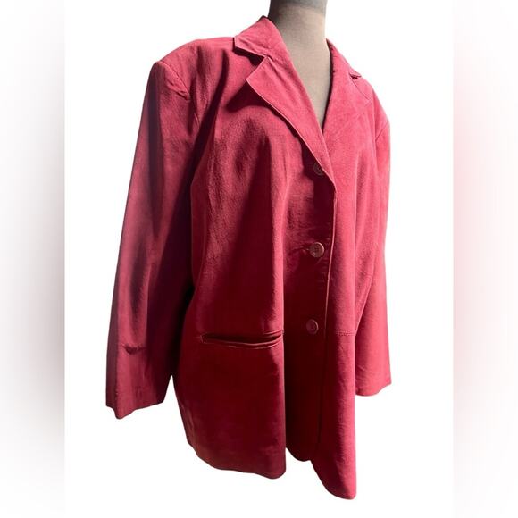 Y2K Suede Leather Minimalist Luxury Coachella Western Jacket Womens Size 2X Boho - Picture 2 of 6